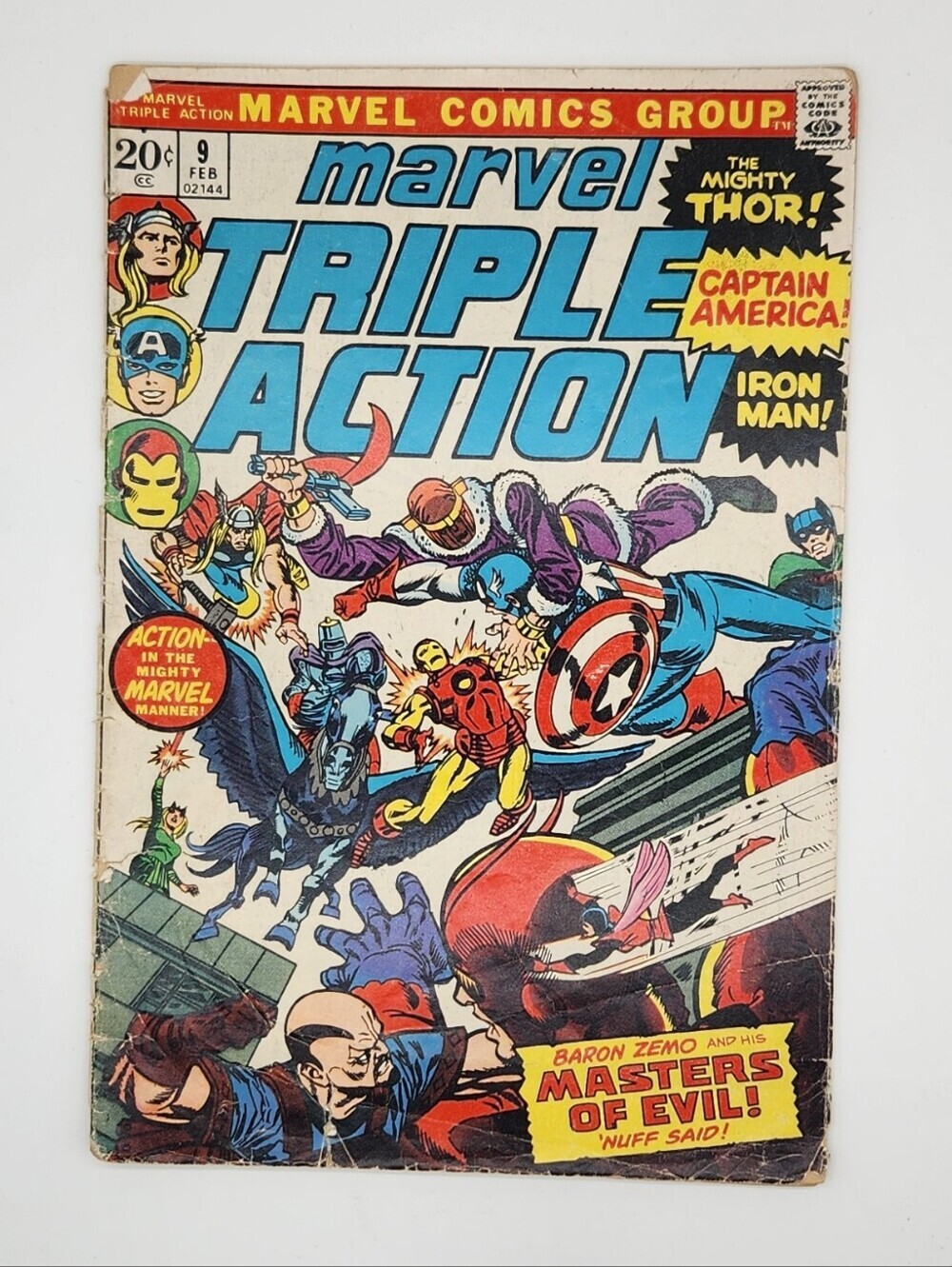 Marvel Triple Action Comic Art Coffee Table Book - Blue, Red, Yellow